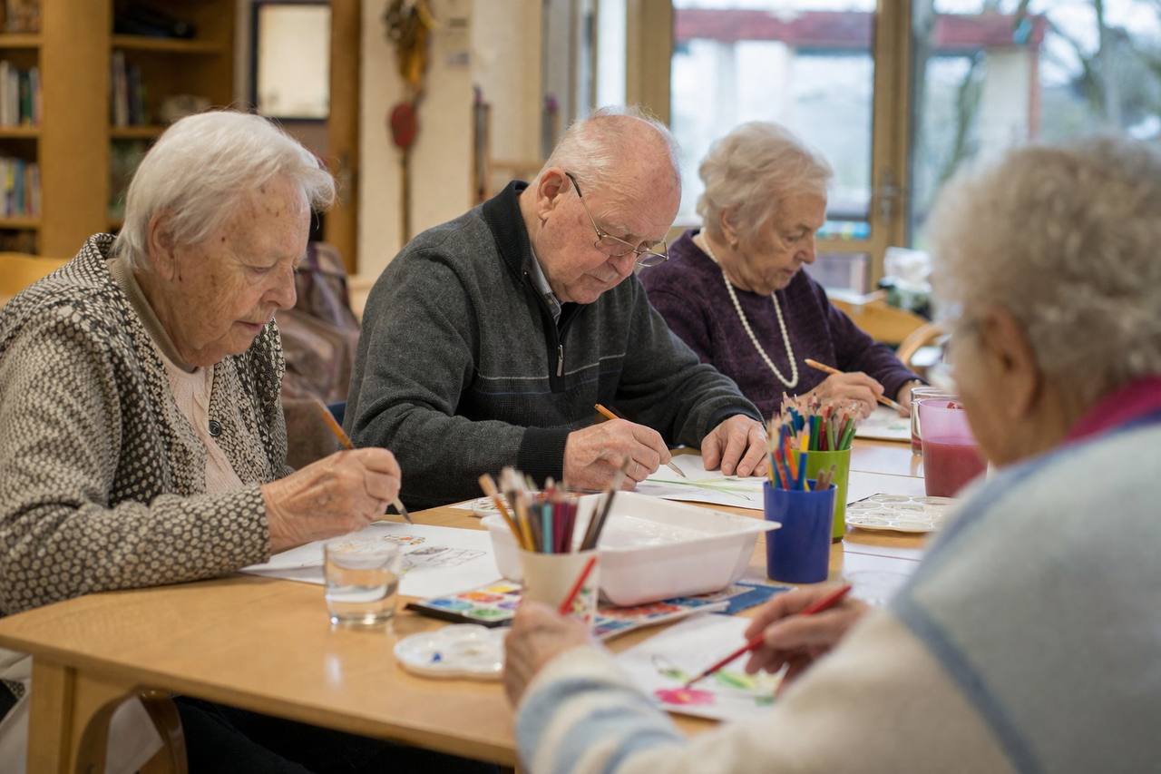 Senioren bei einer Aktivität in der Tagespflege